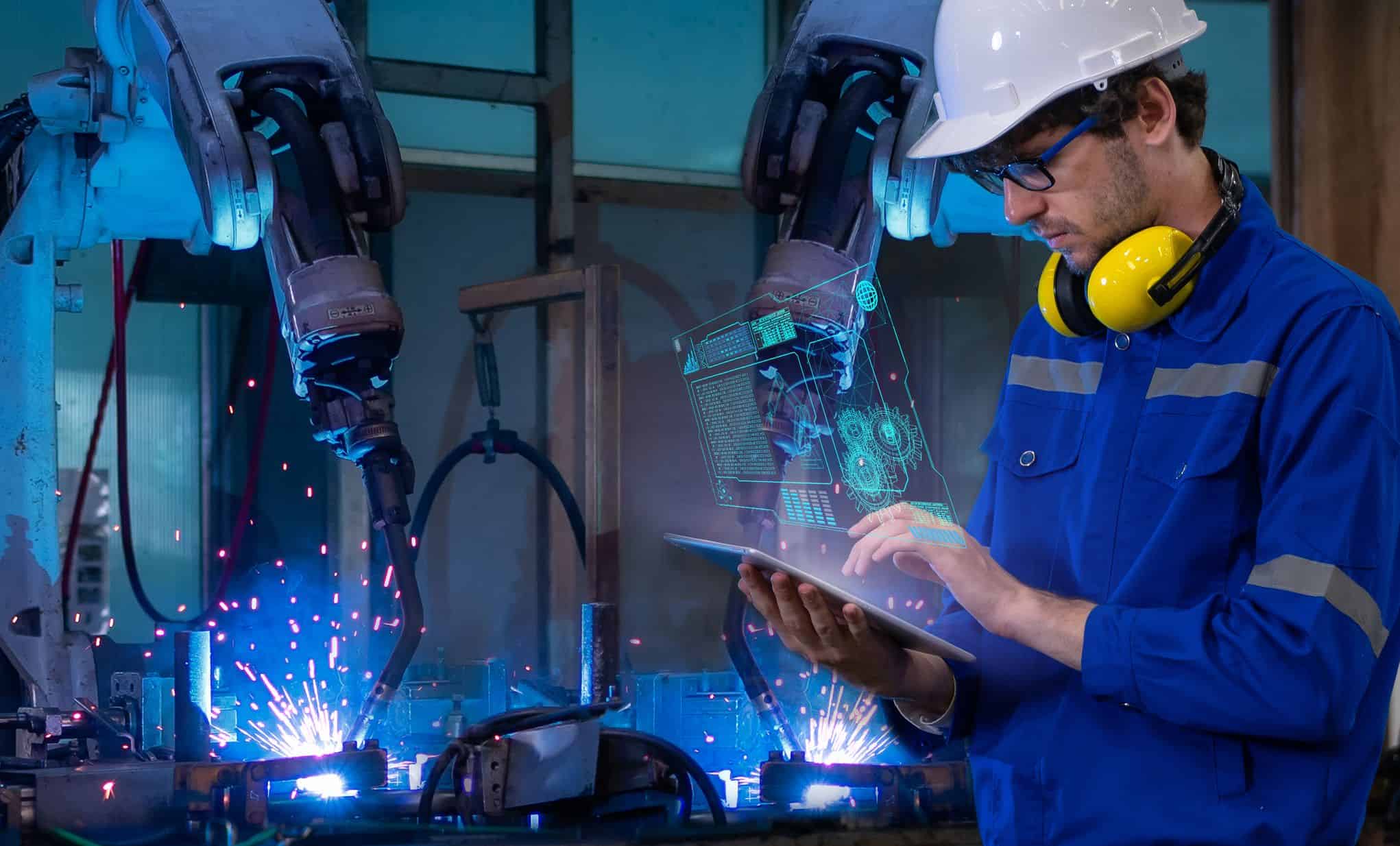 Engineer with tablet
